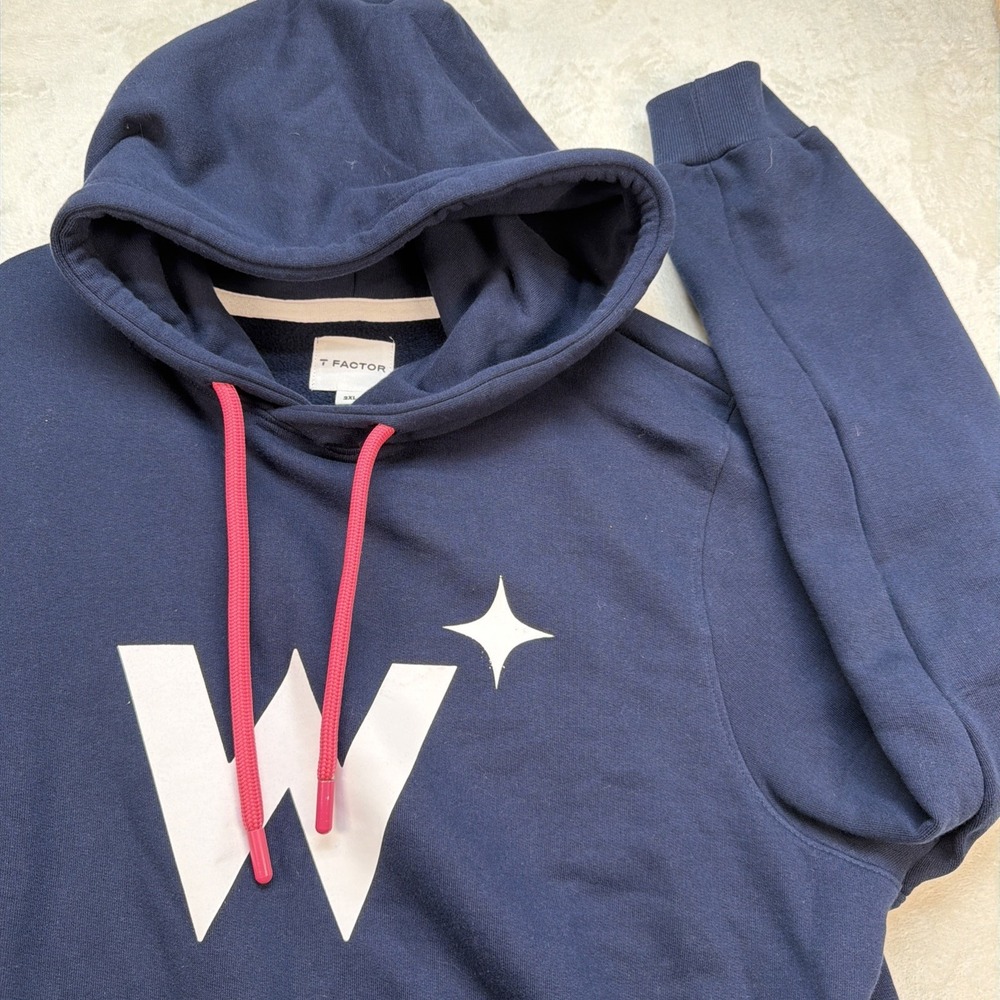T Factor Wiz Pullover Hoodie Men's 2XL Navy Blue Cloud Security Company Logo